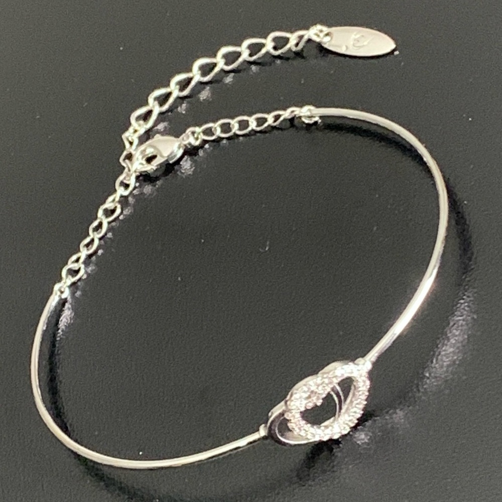 14K Gold Plated Crystal CZ Hearts Cuff Bracelet ( adjustable ) - Picture 1 of 8